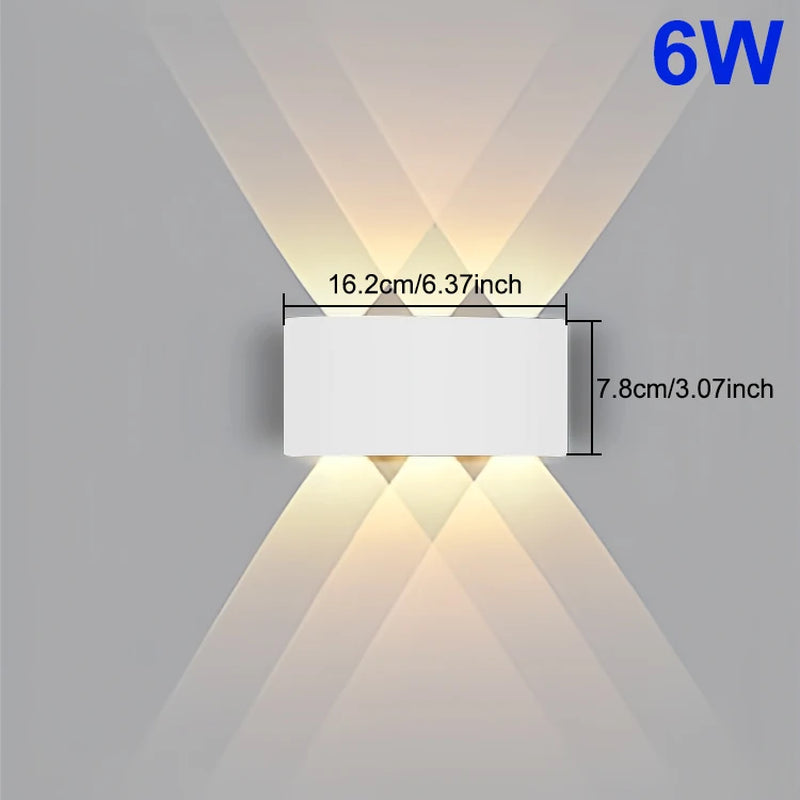 Modern LED Wall Light Up and Down - Indoor & Outdoor Sconce - Minimalist Curved Design - Warm/White Light - IP65 Waterproof Aluminum - Luxury Home Decor Lamp