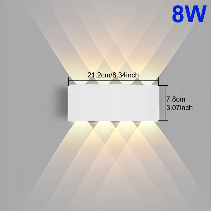Modern LED Wall Light Up and Down - Indoor & Outdoor Sconce - Minimalist Curved Design - Warm/White Light - IP65 Waterproof Aluminum - Luxury Home Decor Lamp