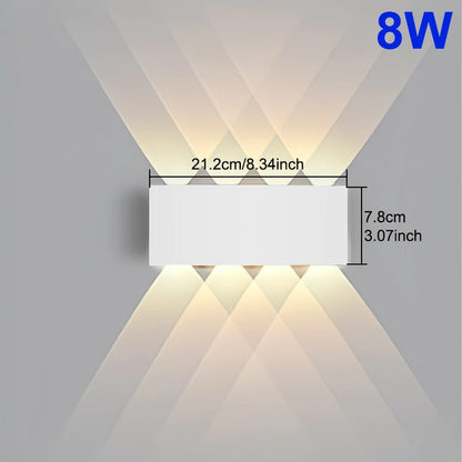 Modern LED Wall Light Up and Down - Indoor & Outdoor Sconce - Minimalist Curved Design - Warm/White Light - IP65 Waterproof Aluminum - Luxury Home Decor Lamp