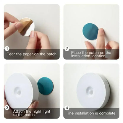 LED Motion Sensor Light Wireless Night Light under Cabinet Light Closet Lamp Smart Wall-Mounted Body Induction Lamp Home Decor