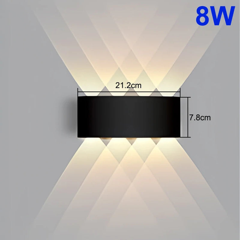 Modern LED Wall Light Up and Down - Indoor & Outdoor Sconce - Minimalist Curved Design - Warm/White Light - IP65 Waterproof Aluminum - Luxury Home Decor Lamp