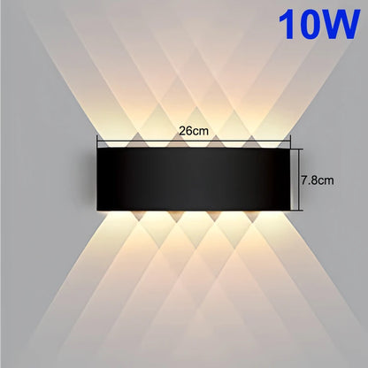 Modern LED Wall Light Up and Down - Indoor & Outdoor Sconce - Minimalist Curved Design - Warm/White Light - IP65 Waterproof Aluminum - Luxury Home Decor Lamp