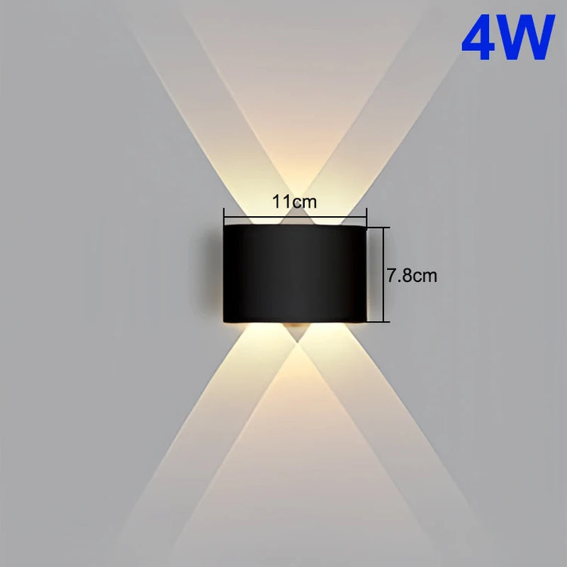 Modern LED Wall Light Up and Down - Indoor & Outdoor Sconce - Minimalist Curved Design - Warm/White Light - IP65 Waterproof Aluminum - Luxury Home Decor Lamp