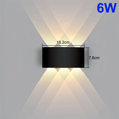 Modern LED Wall Light Up and Down - Indoor & Outdoor Sconce - Minimalist Curved Design - Warm/White Light - IP65 Waterproof Aluminum - Luxury Home Decor Lamp
