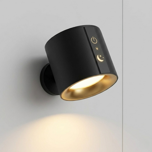 Wireless Magnetic LED Wall Light with Remote - 1800mAh Rechargeable - 3 Color Modes (2700K-6500K) - 360° Rotatable - Stepless Dimmable Reading Lamp & Night Light - No Drill Sconce