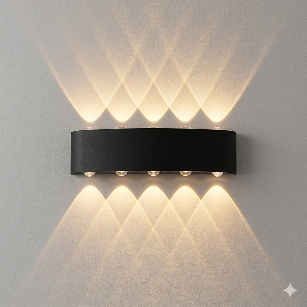 Modern LED Wall Light Up and Down - Indoor & Outdoor Sconce - Minimalist Curved Design - Warm/White Light - IP65 Waterproof Aluminum - Luxury Home Decor Lamp