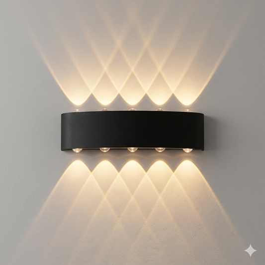Modern LED Wall Light Up and Down - Indoor & Outdoor Sconce - Minimalist Curved Design - Warm/White Light - IP65 Waterproof Aluminum - Luxury Home Decor Lamp