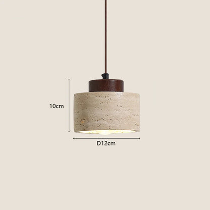 Natural Travertine Pendant Light – Wabi Sabi Stone Hanging Lamp – Japandi Modern Ceiling Light – Minimalist Designer Kitchen & Dining Room Lighting