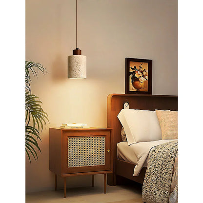 Natural Travertine Pendant Light – Wabi Sabi Stone Hanging Lamp – Japandi Modern Ceiling Light – Minimalist Designer Kitchen & Dining Room Lighting
