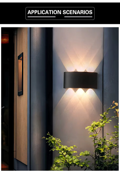 Modern LED Wall Light Up and Down - Indoor & Outdoor Sconce - Minimalist Curved Design - Warm/White Light - IP65 Waterproof Aluminum - Luxury Home Decor Lamp