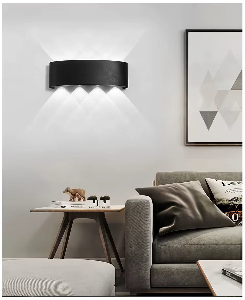 Modern LED Wall Light Up and Down - Indoor & Outdoor Sconce - Minimalist Curved Design - Warm/White Light - IP65 Waterproof Aluminum - Luxury Home Decor Lamp