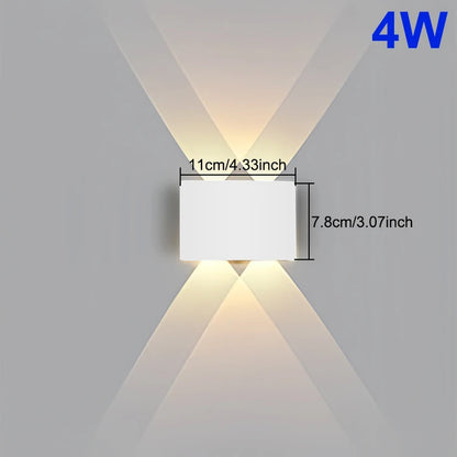 Modern LED Wall Light Up and Down - Indoor & Outdoor Sconce - Minimalist Curved Design - Warm/White Light - IP65 Waterproof Aluminum - Luxury Home Decor Lamp