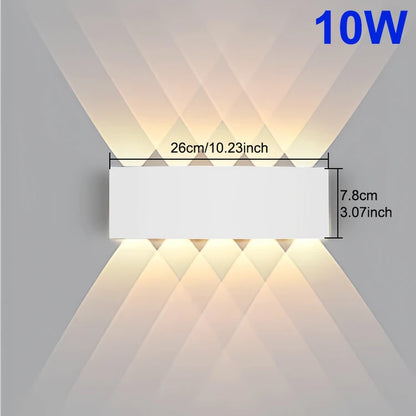 Modern LED Wall Light Up and Down - Indoor & Outdoor Sconce - Minimalist Curved Design - Warm/White Light - IP65 Waterproof Aluminum - Luxury Home Decor Lamp