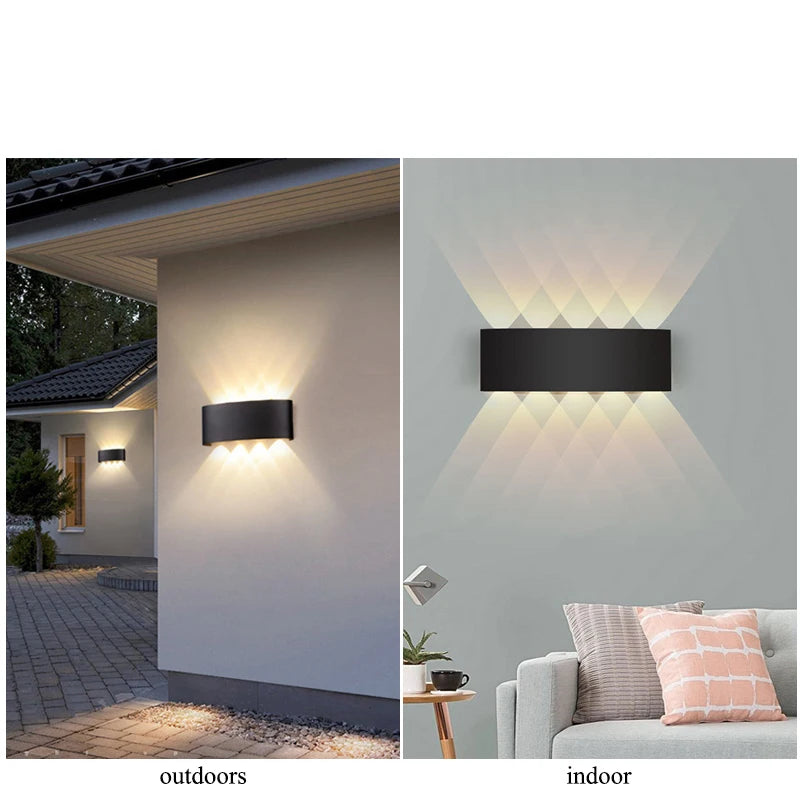 Modern LED Wall Light Up and Down - Indoor & Outdoor Sconce - Minimalist Curved Design - Warm/White Light - IP65 Waterproof Aluminum - Luxury Home Decor Lamp