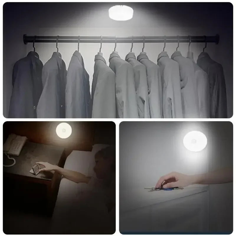 LED Motion Sensor Light Wireless Night Light under Cabinet Light Closet Lamp Smart Wall-Mounted Body Induction Lamp Home Decor